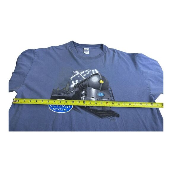 New York Central Railroad T-Shirt Adult 2XL Blue NYC Train Locomotive Transit - Picture 10 of 12